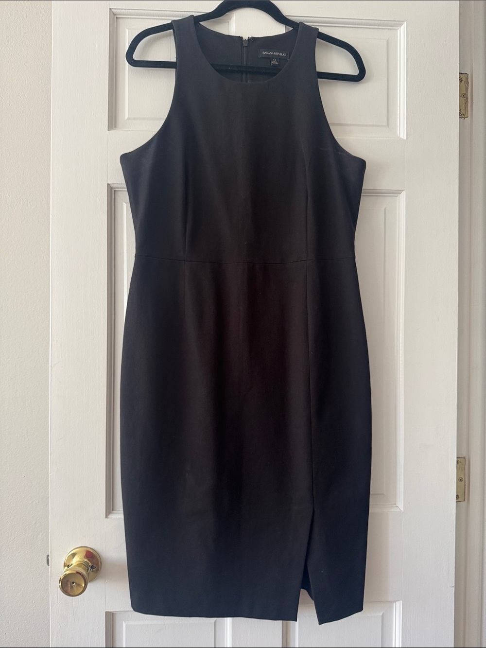 Banana Republic Black Sleeveless Midi Sheath Dress